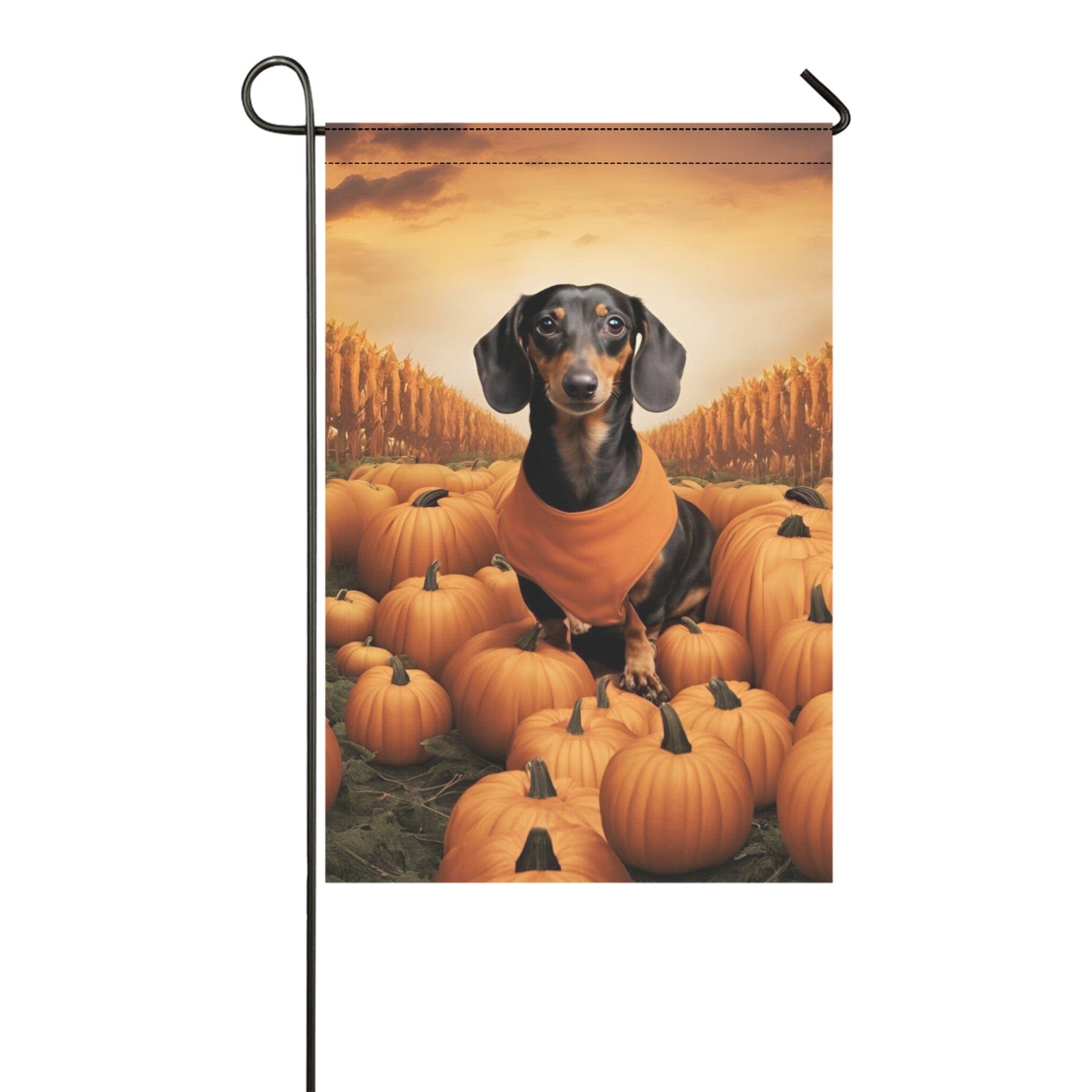 Dachshund & Pumpkins Garden Flag