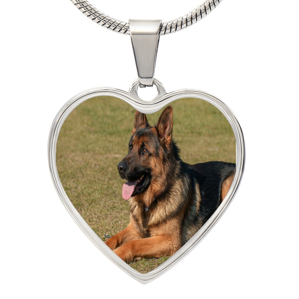 German Shepherd Heart Necklace