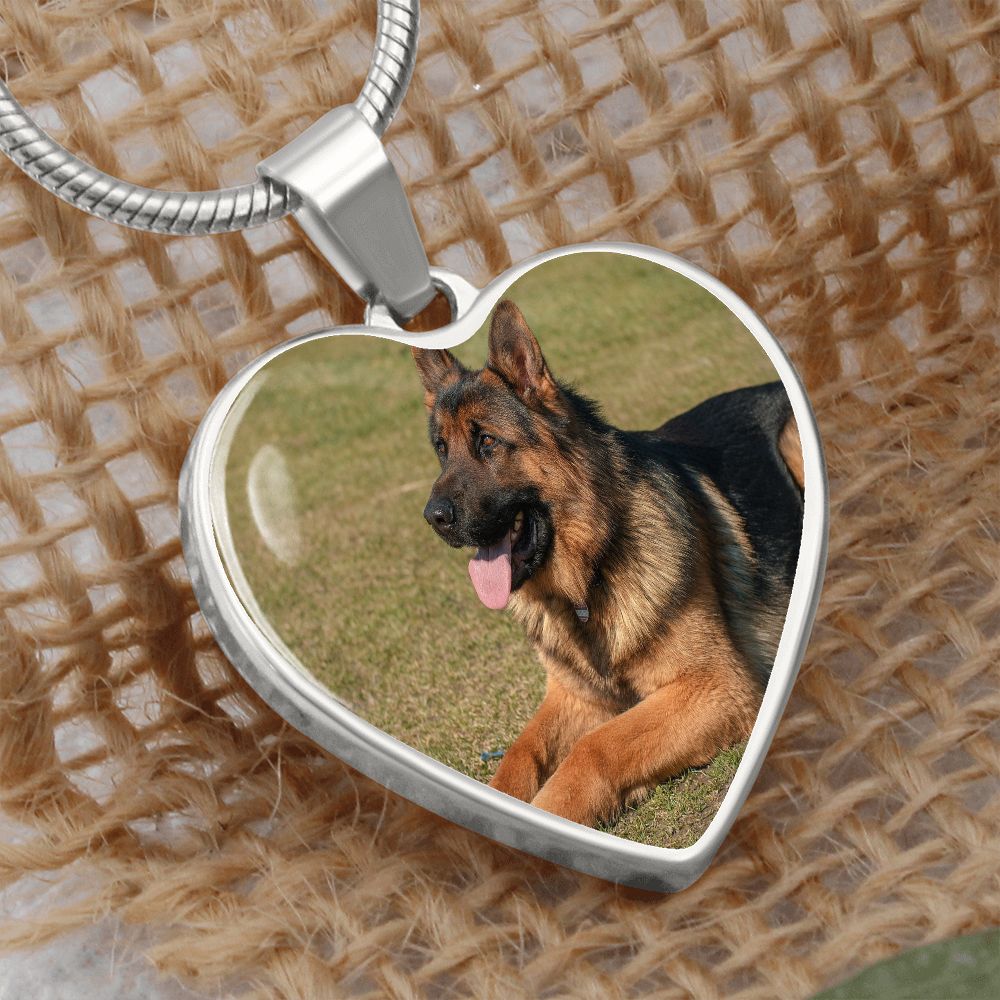 German Shepherd Heart Necklace