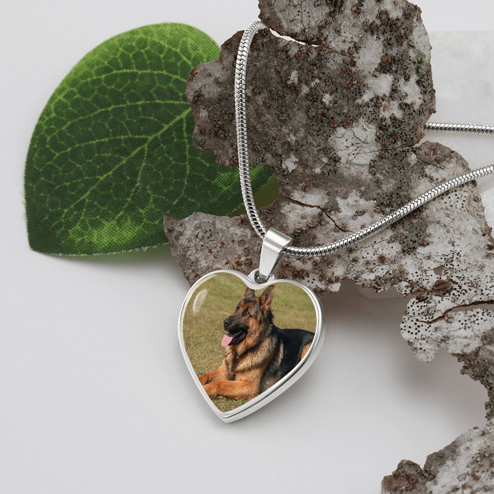 German Shepherd Heart Necklace