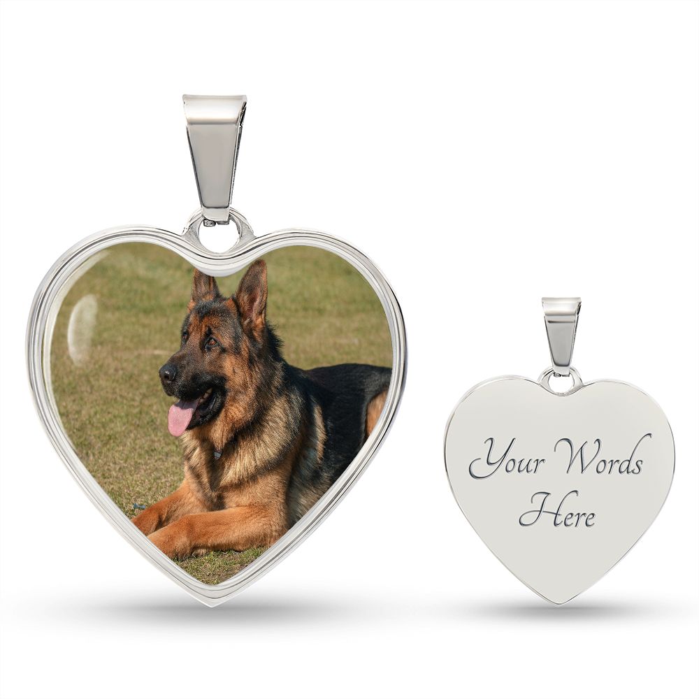 German Shepherd Heart Necklace