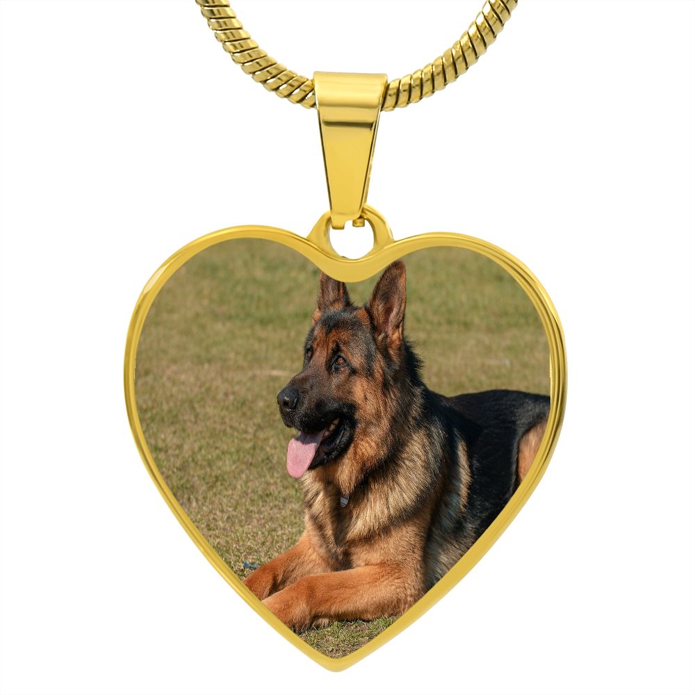 German Shepherd Heart Necklace