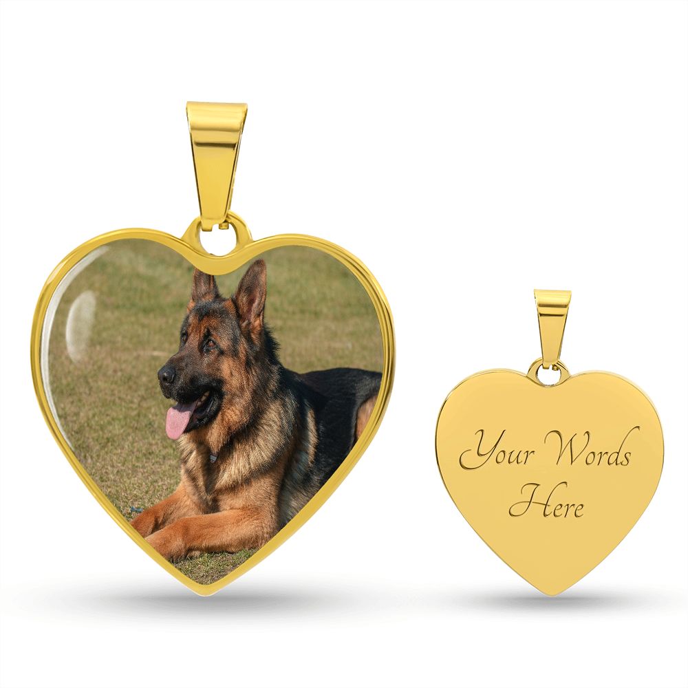 German Shepherd Heart Necklace