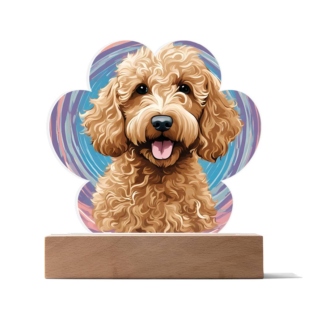 Goldendoodle Paw Print Acrylic Plaque