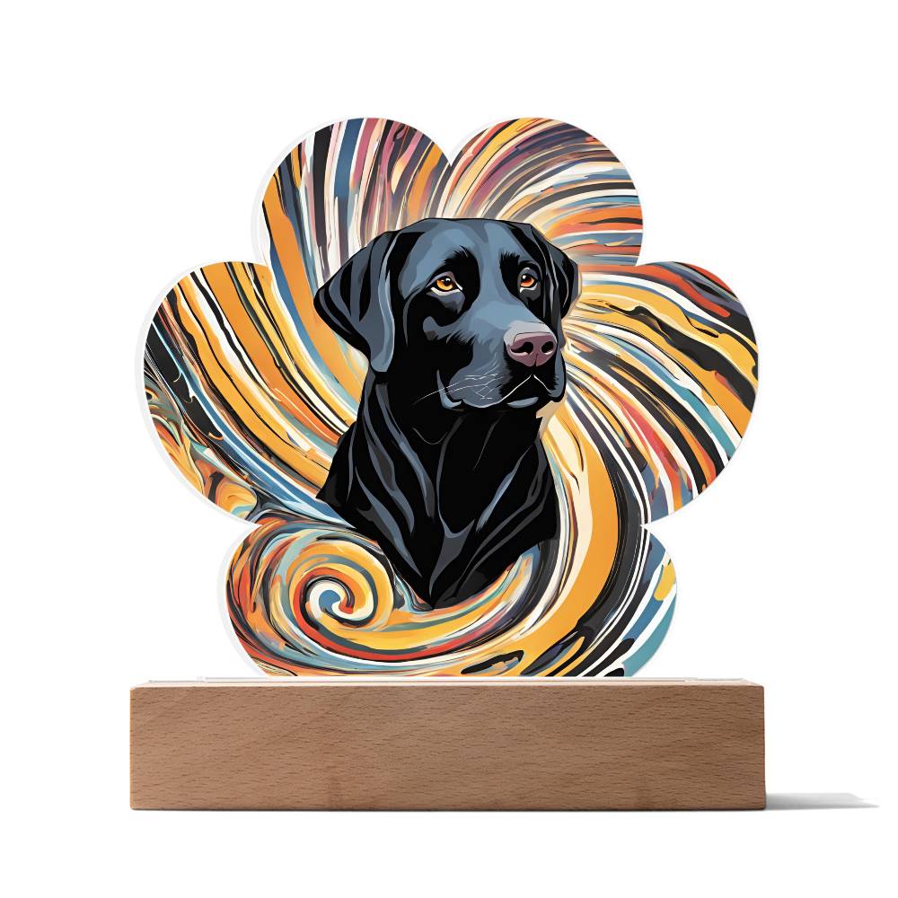 Black Lab Paw Print Acrylic Plaque