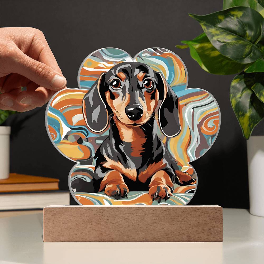 Dachshund Paw Print Acrylic Plaque