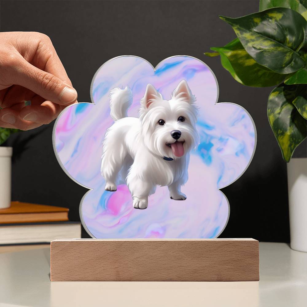 Westie Paw Print Acrylic Plaque