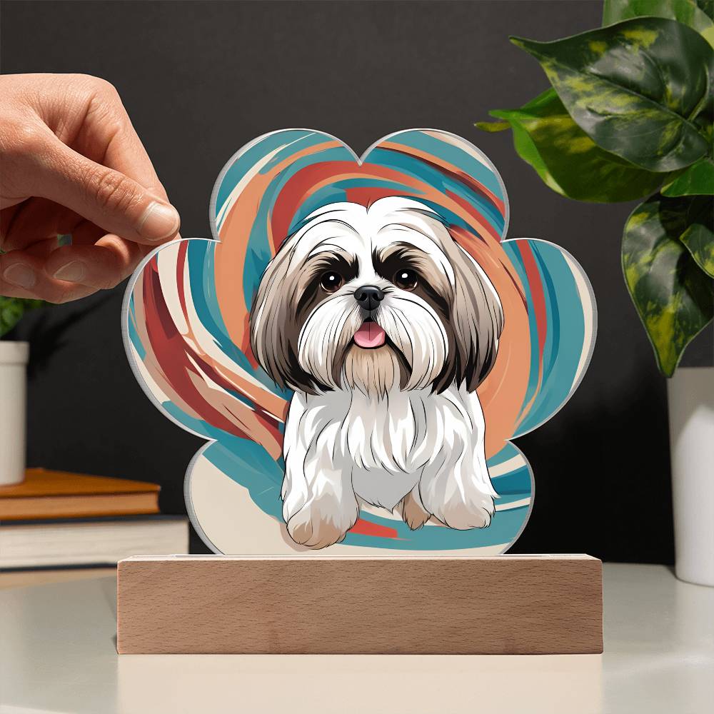 Shih Tzu Paw Print Acrylic Plaque