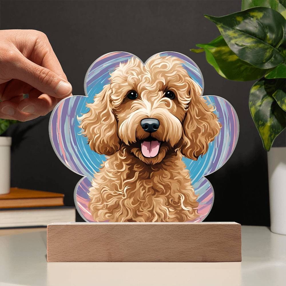 Goldendoodle Paw Print Acrylic Plaque