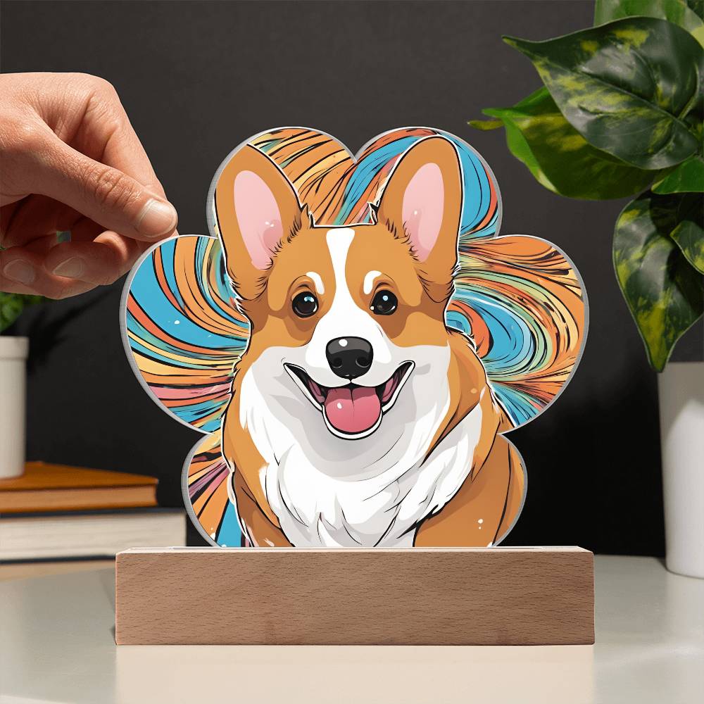 Corgi Paw Print Acrylic Plaque