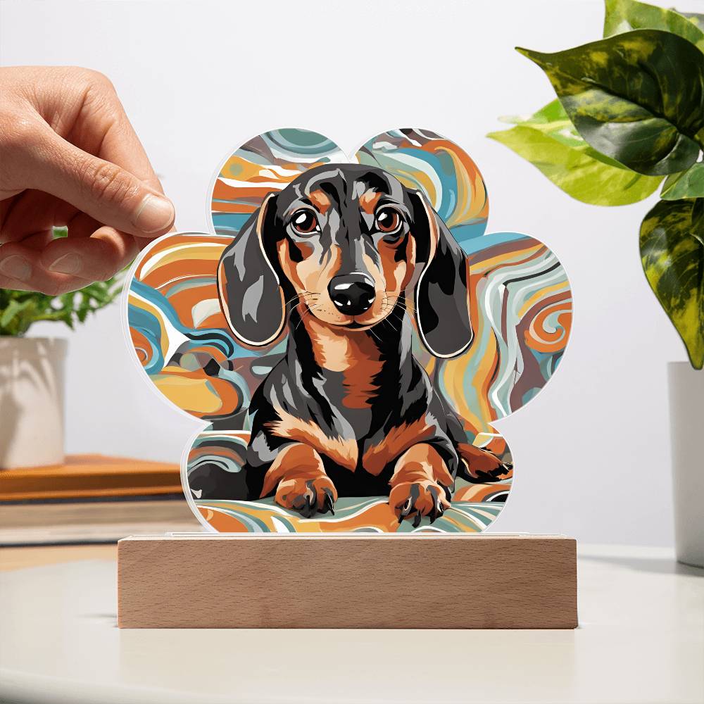 Dachshund Paw Print Acrylic Plaque