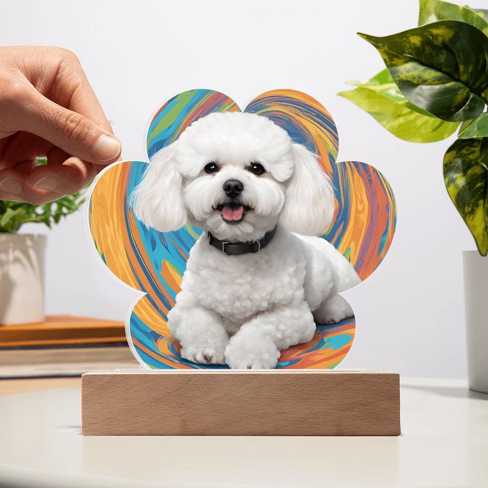 Bichon Paw Print Acrylic Plaque