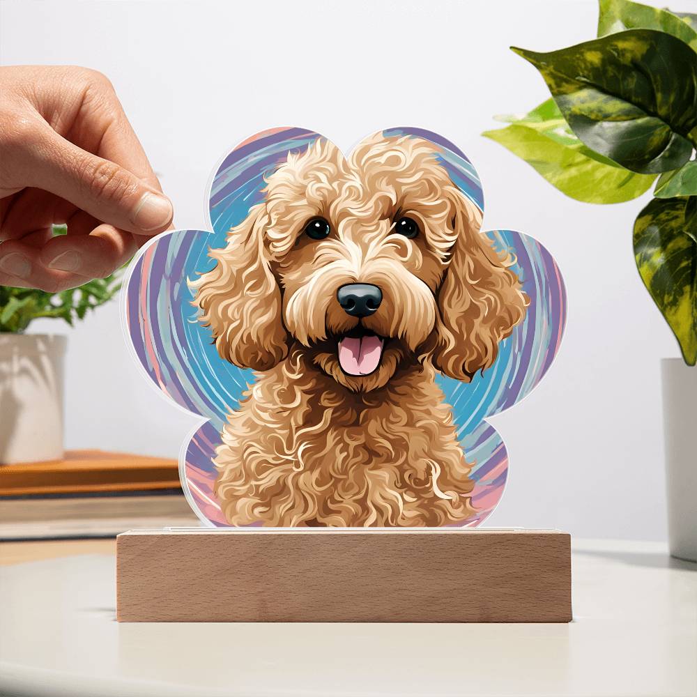 Goldendoodle Paw Print Acrylic Plaque