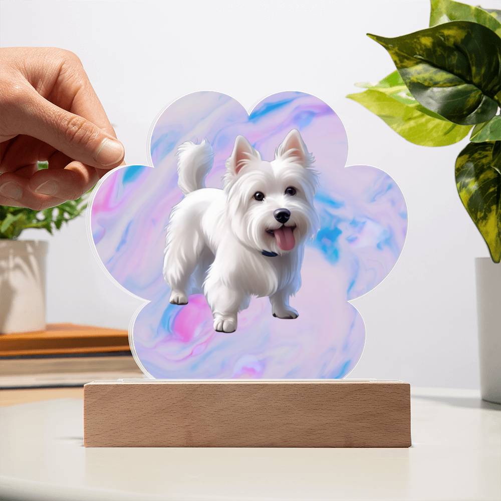 Westie Paw Print Acrylic Plaque