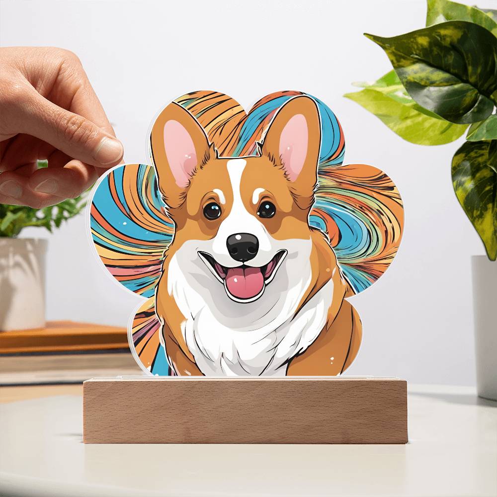 Corgi Paw Print Acrylic Plaque