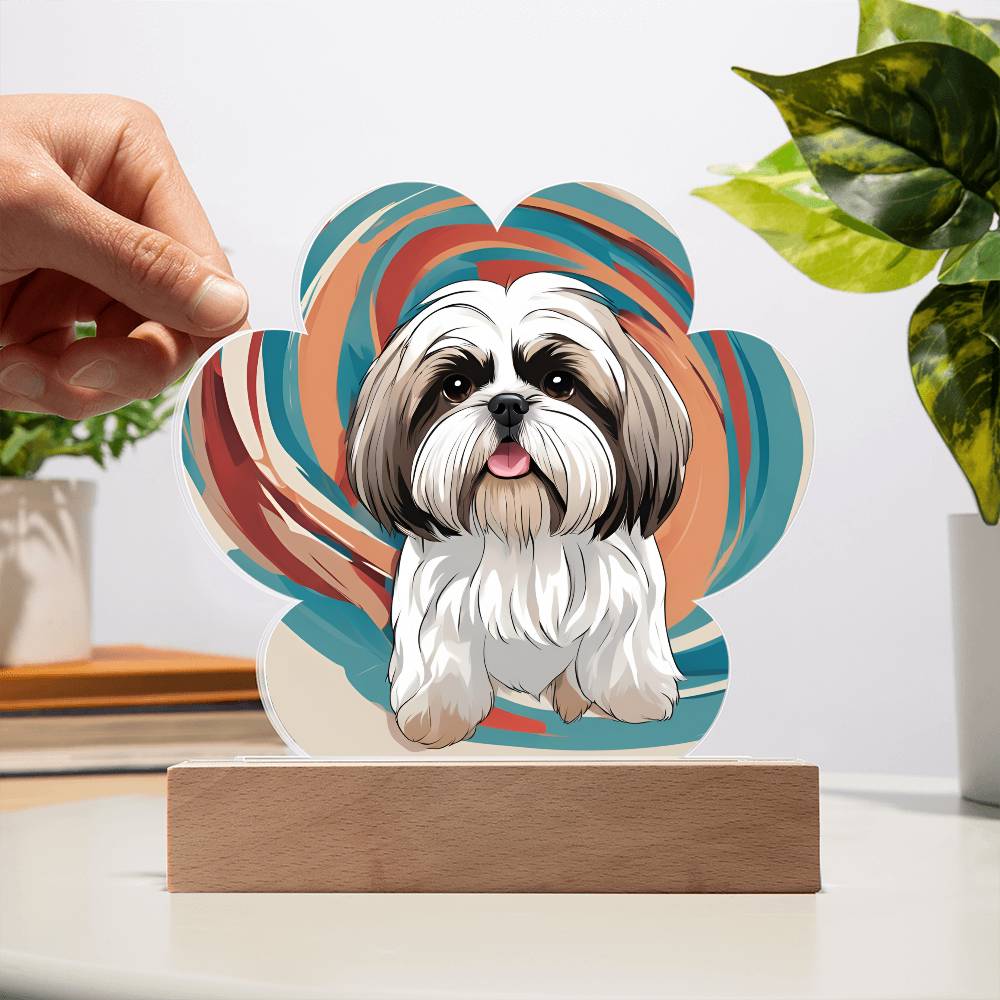 Shih Tzu Paw Print Acrylic Plaque