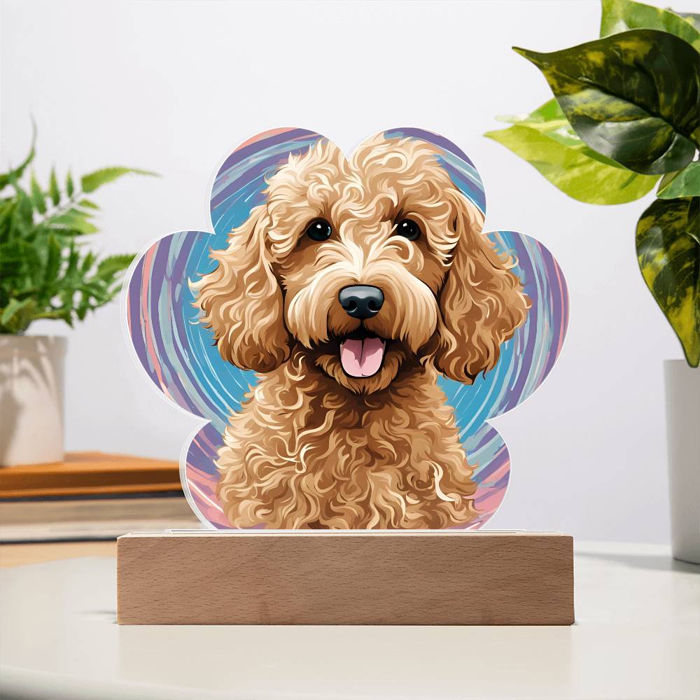 Goldendoodle Paw Print Acrylic Plaque