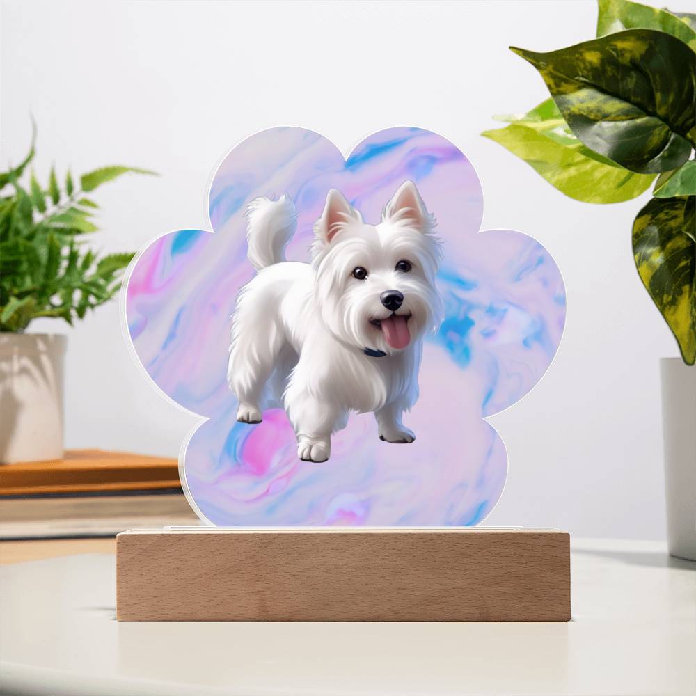 Westie Paw Print Acrylic Plaque