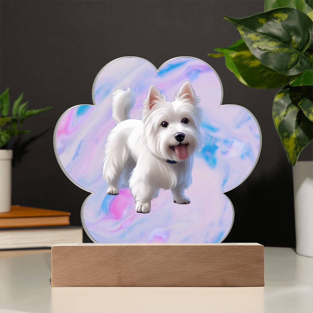 Westie Paw Print Acrylic Plaque