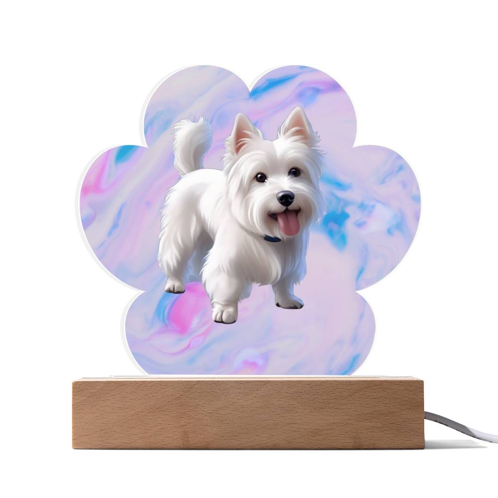 Westie Paw Print Acrylic Plaque