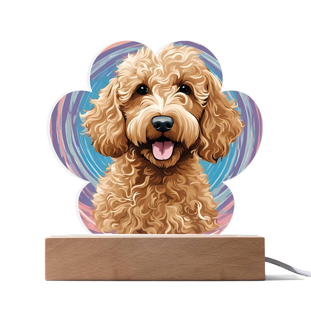 Goldendoodle Paw Print Acrylic Plaque