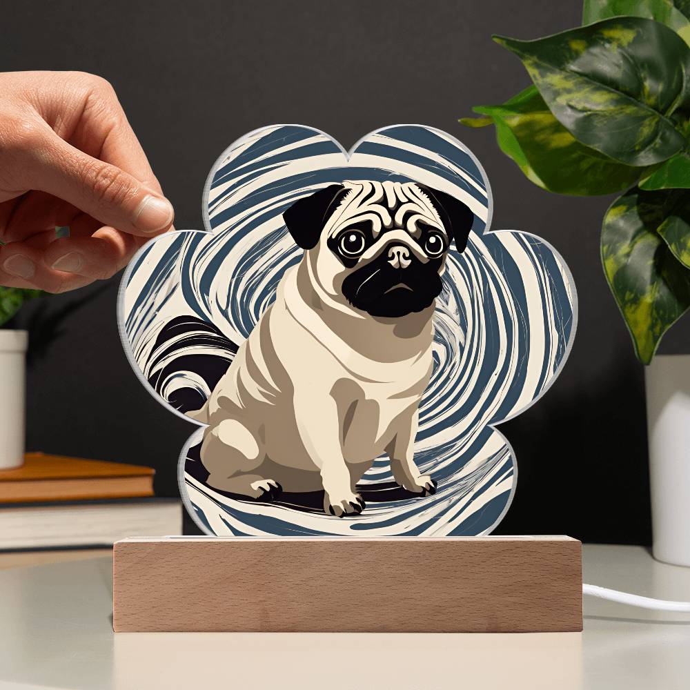 Pug Paw Print Acrylic Plaque