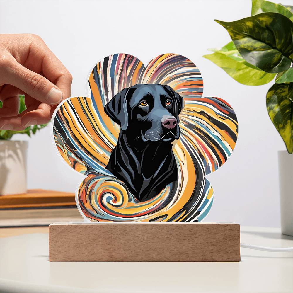 Black Lab Paw Print Acrylic Plaque