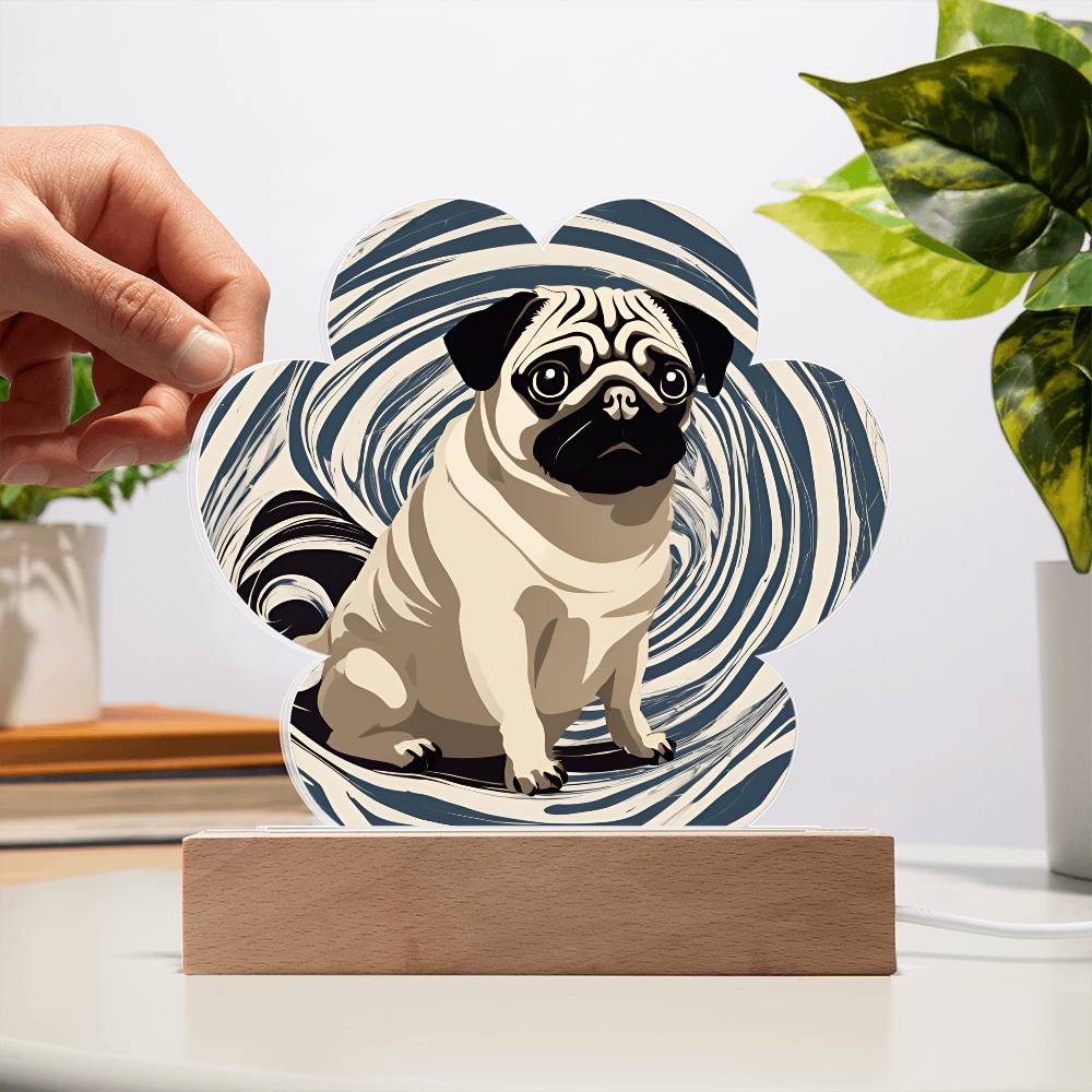 Pug Paw Print Acrylic Plaque