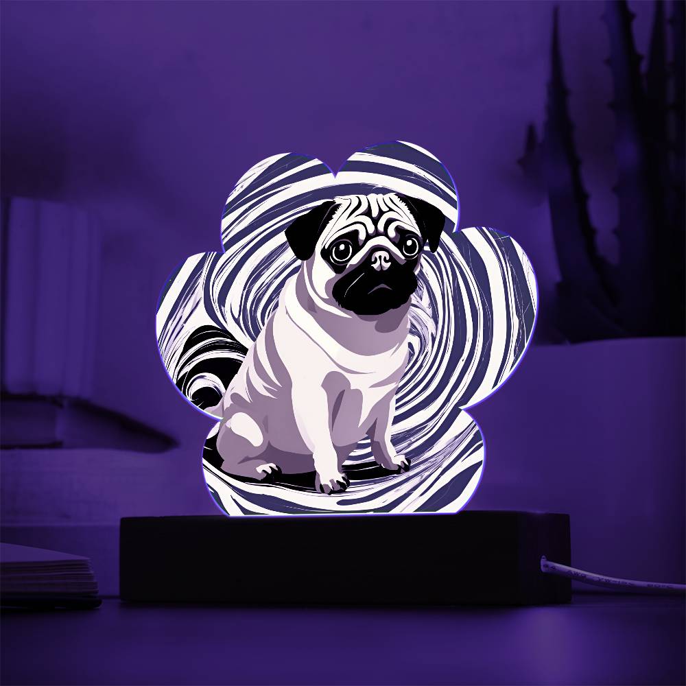 Pug Paw Print Acrylic Plaque