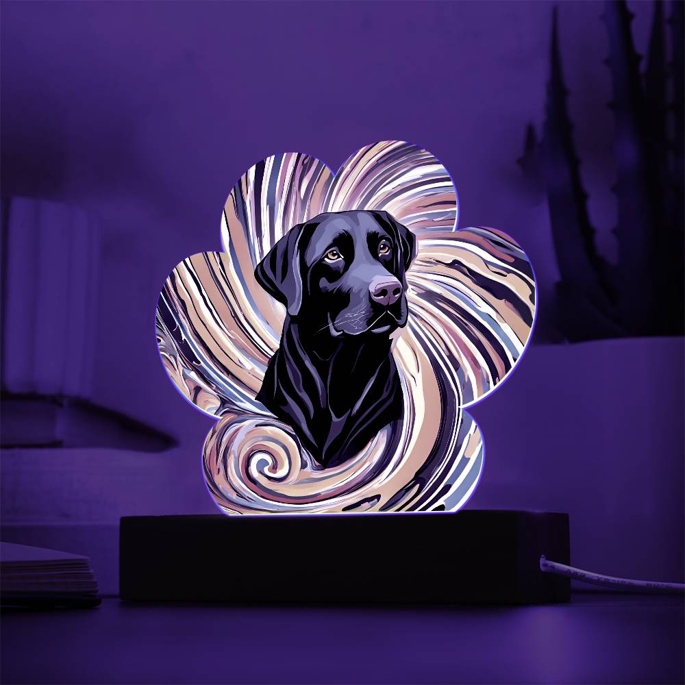 Black Lab Paw Print Acrylic Plaque