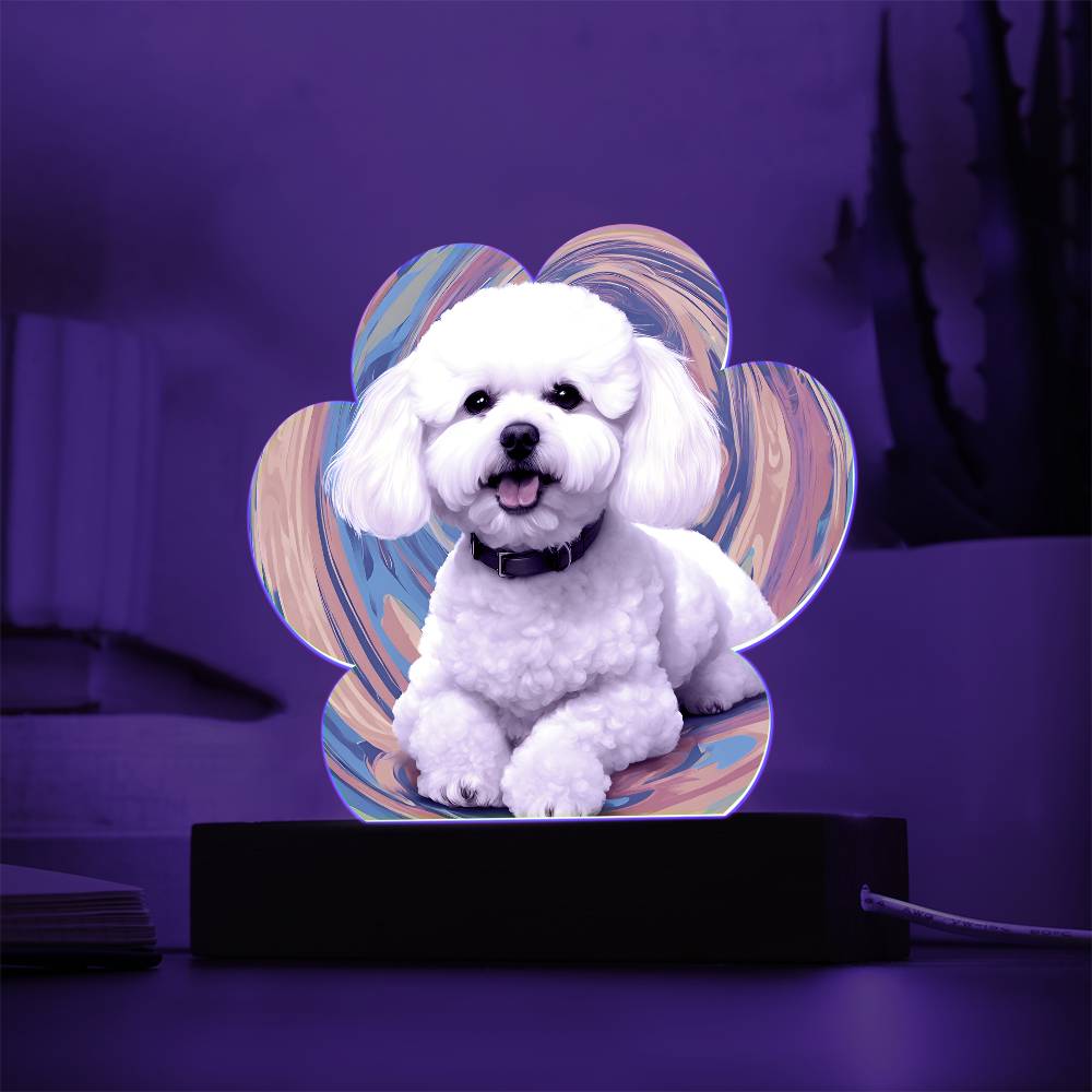 Bichon Paw Print Acrylic Plaque