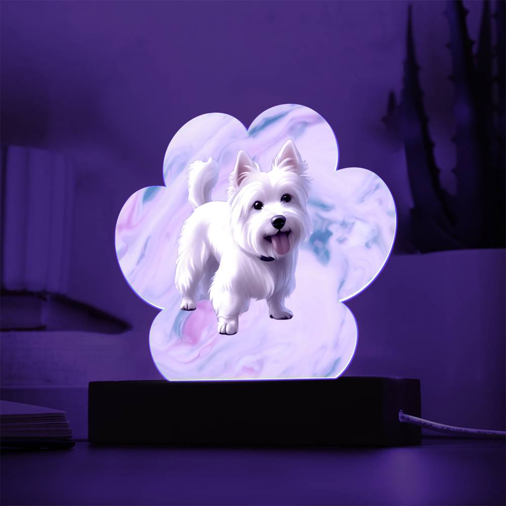 Westie Paw Print Acrylic Plaque