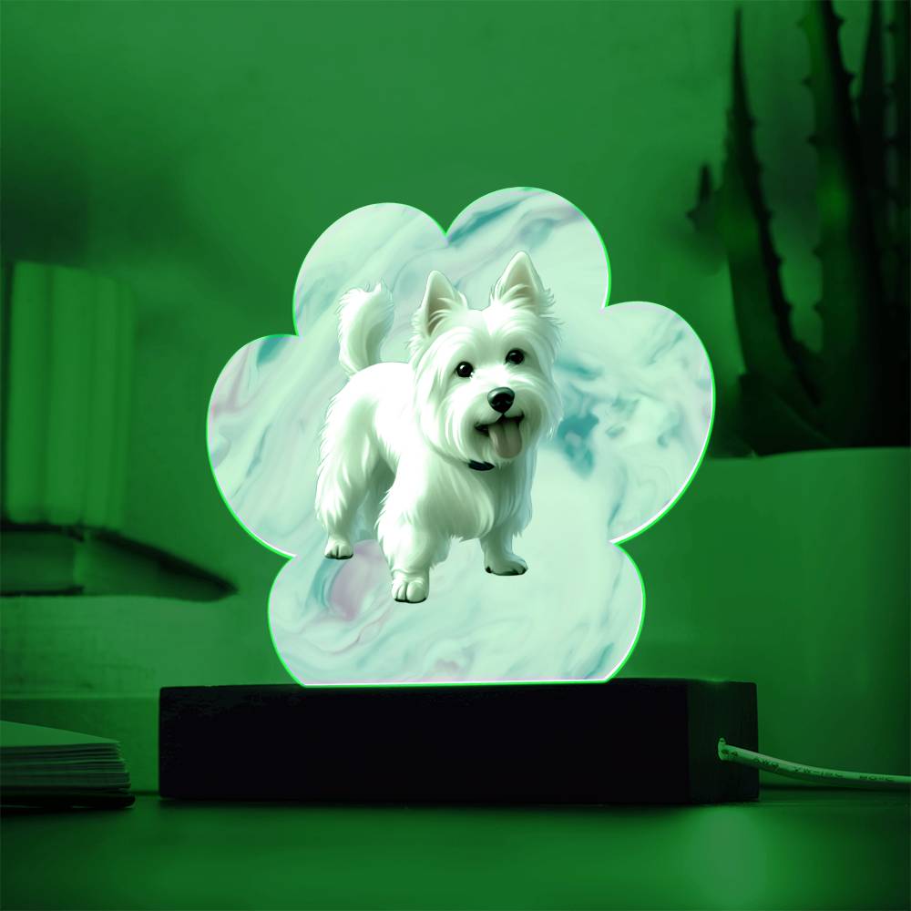 Westie Paw Print Acrylic Plaque