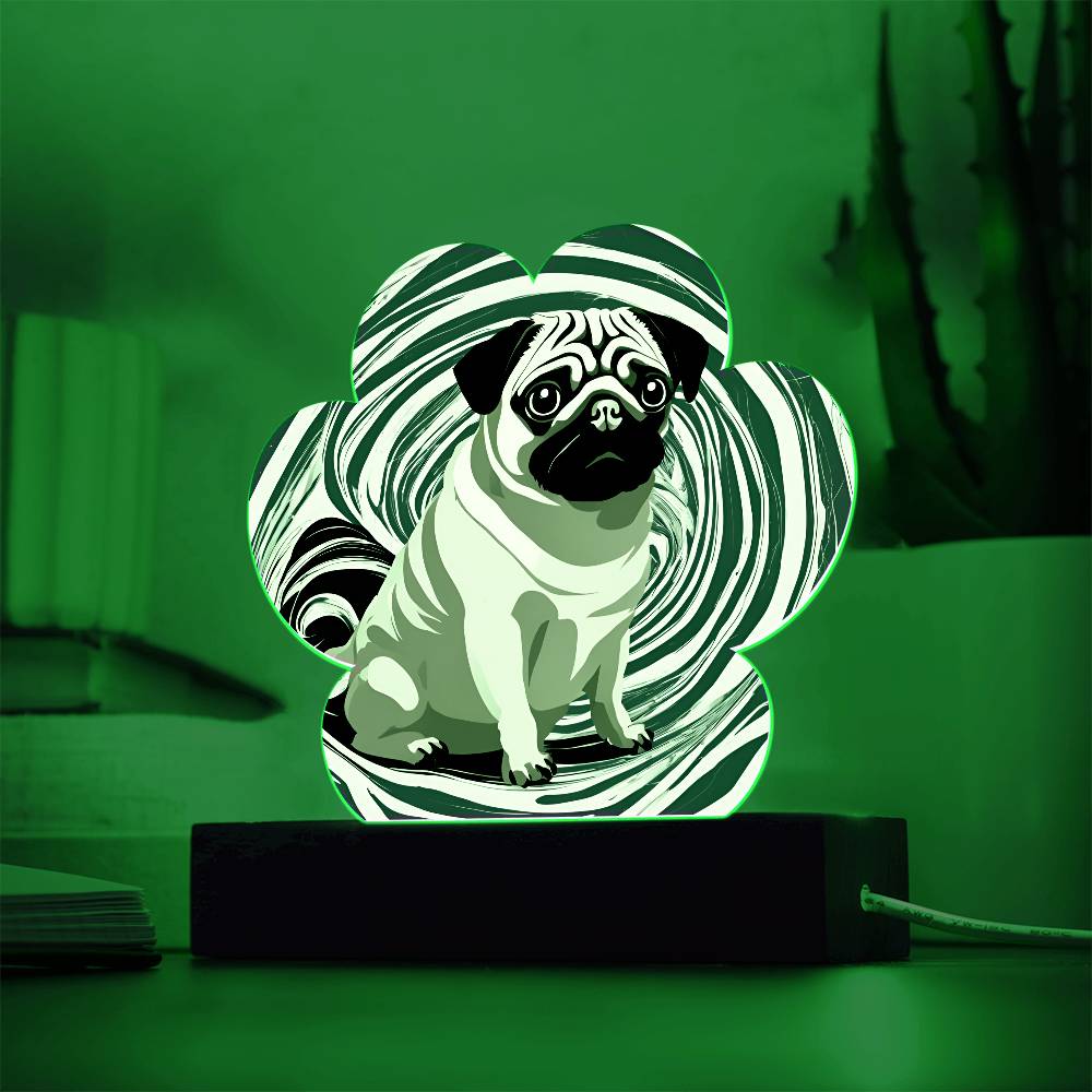 Pug Paw Print Acrylic Plaque