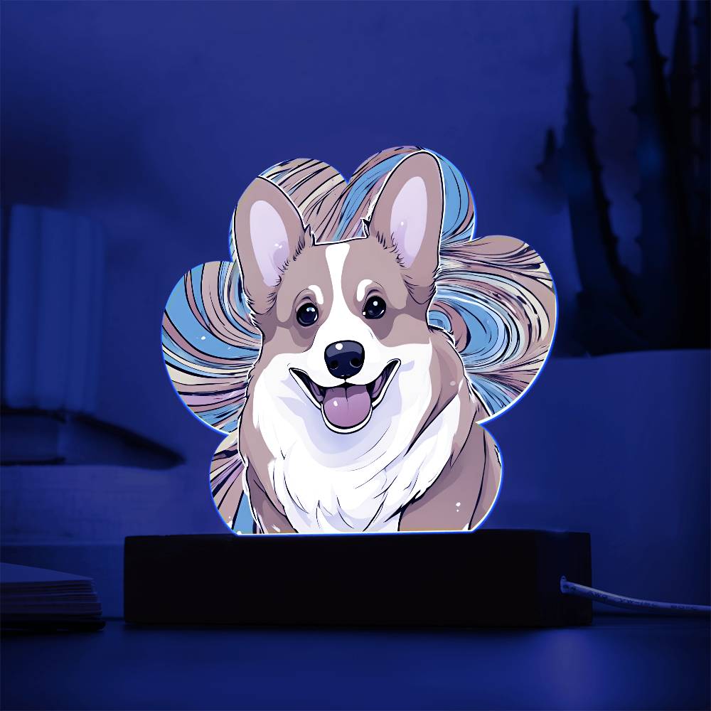 Corgi Paw Print Acrylic Plaque