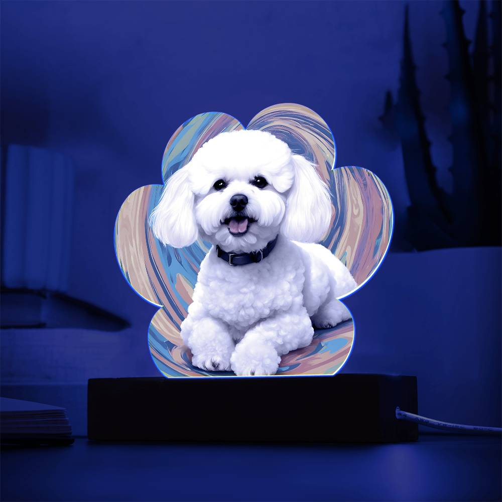 Bichon Paw Print Acrylic Plaque