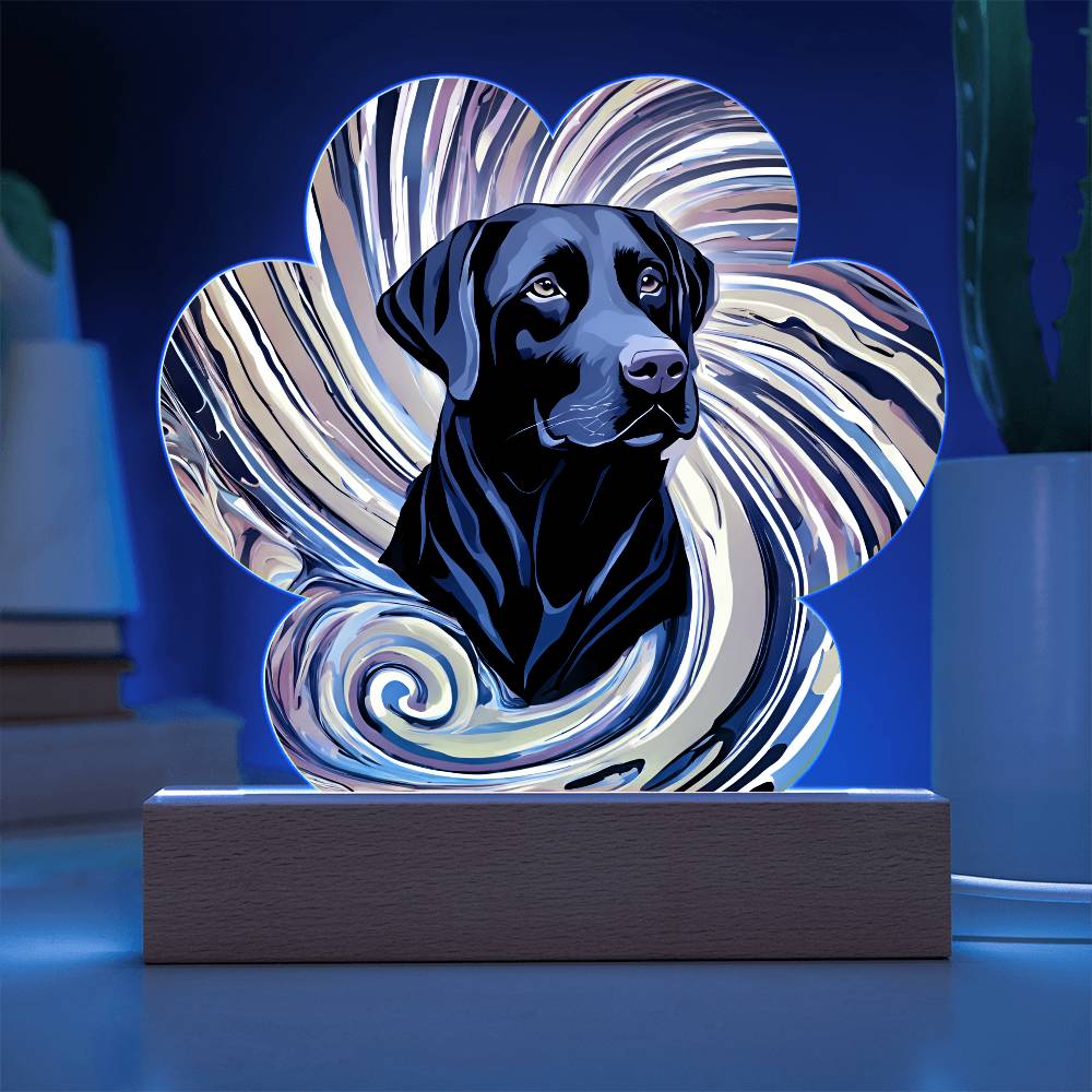 Black Lab Paw Print Acrylic Plaque