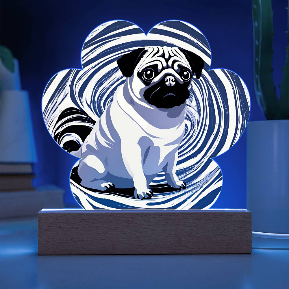 Pug Paw Print Acrylic Plaque