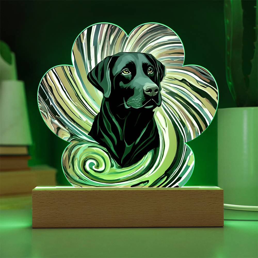 Black Lab Paw Print Acrylic Plaque