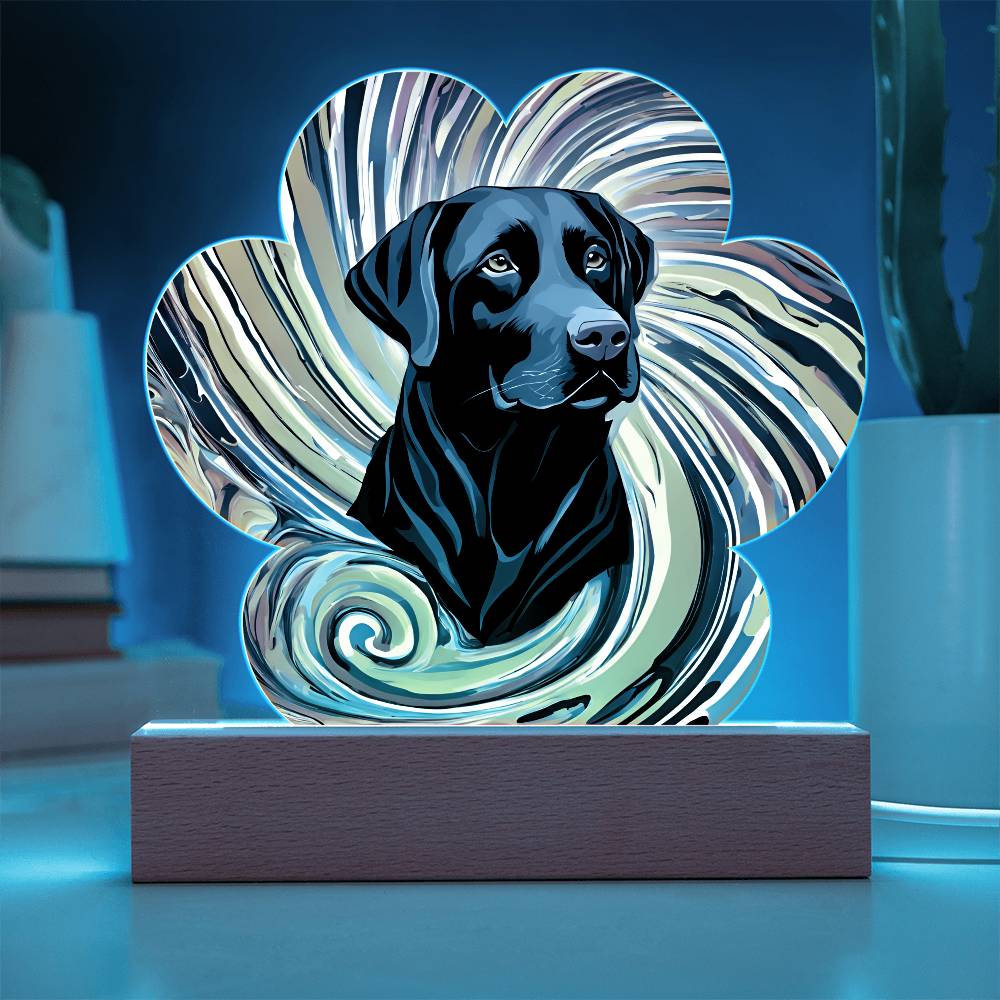 Black Lab Paw Print Acrylic Plaque