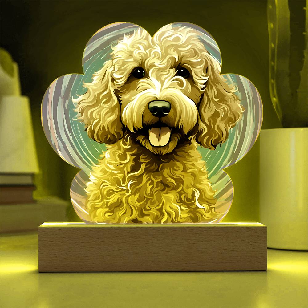 Goldendoodle Paw Print Acrylic Plaque