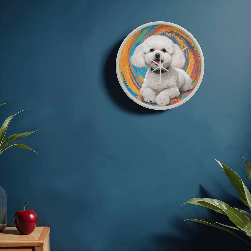 Bichon Clock - Swirl