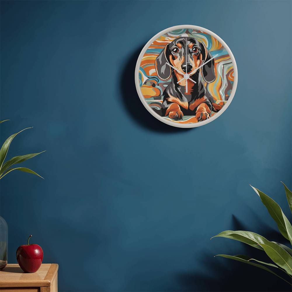 Dachshund Clock - Swirl