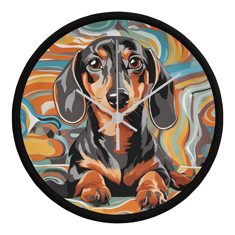 Dachshund Clock - Swirl