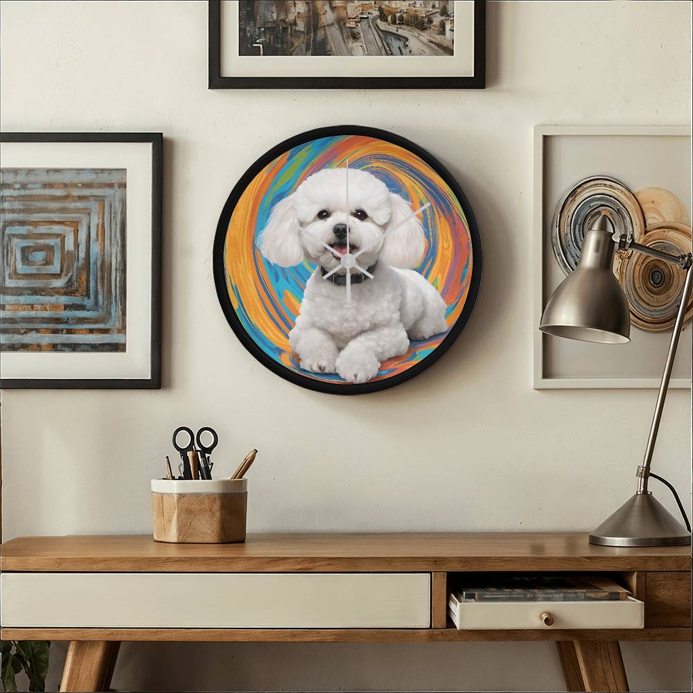 Bichon Clock - Swirl