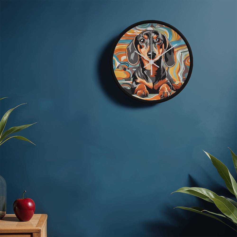 Dachshund Clock - Swirl