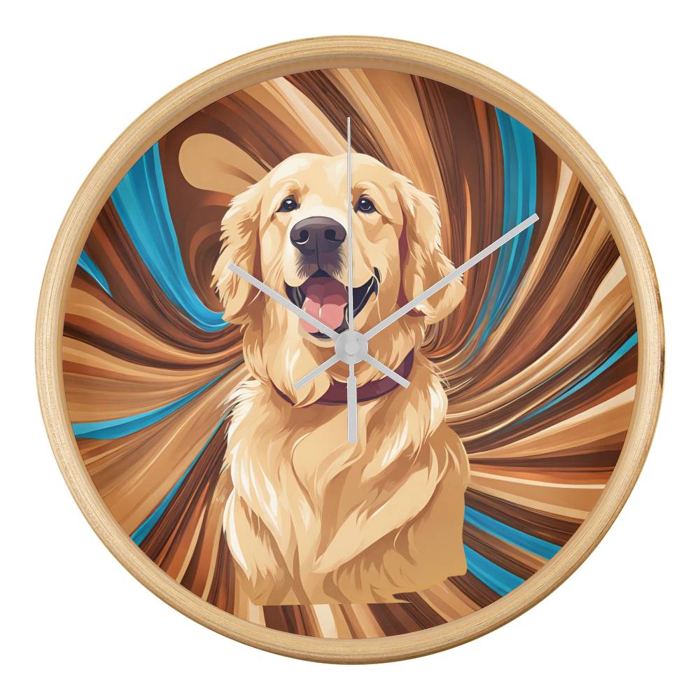 Golden Retriever Clock - Swirl