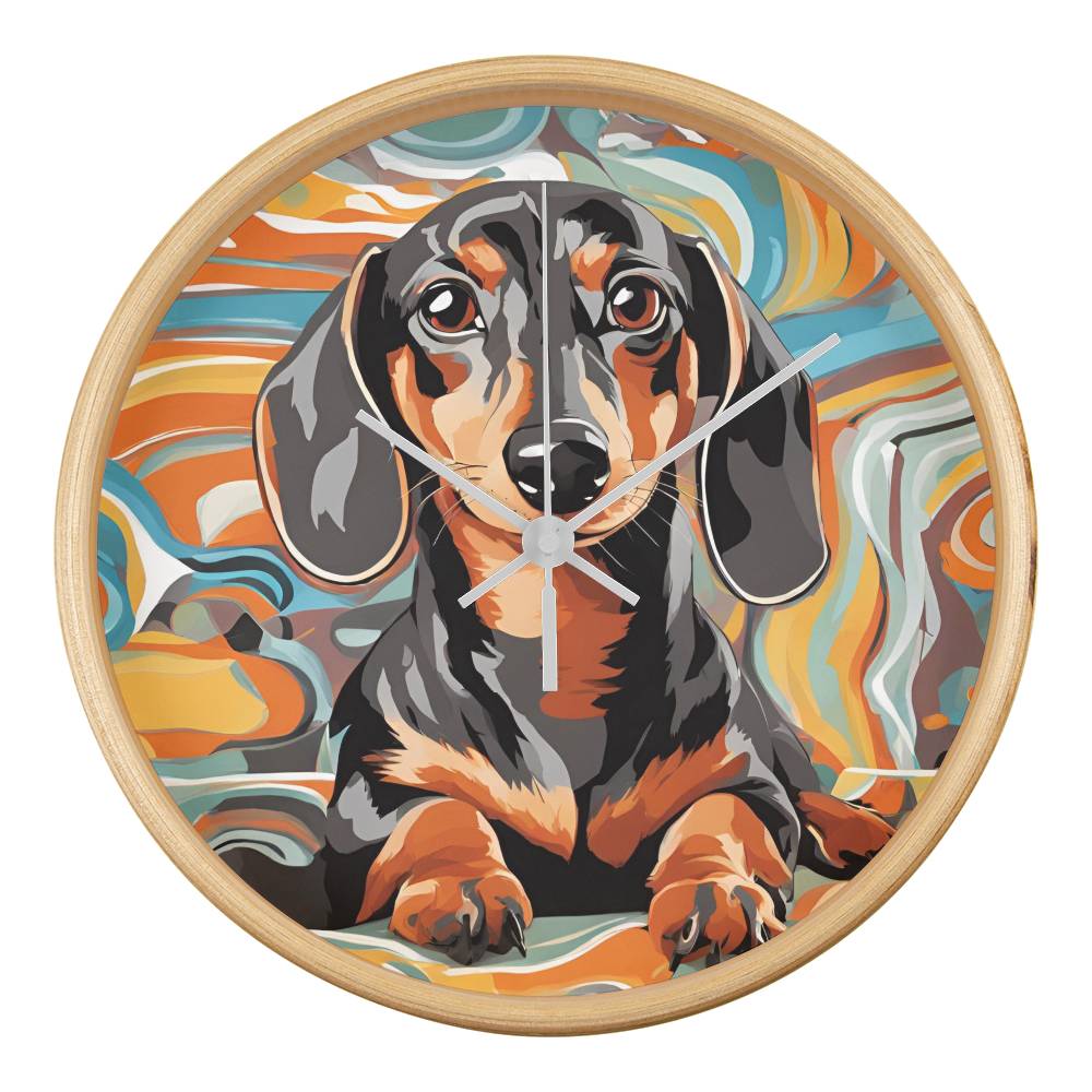 Dachshund Clock - Swirl