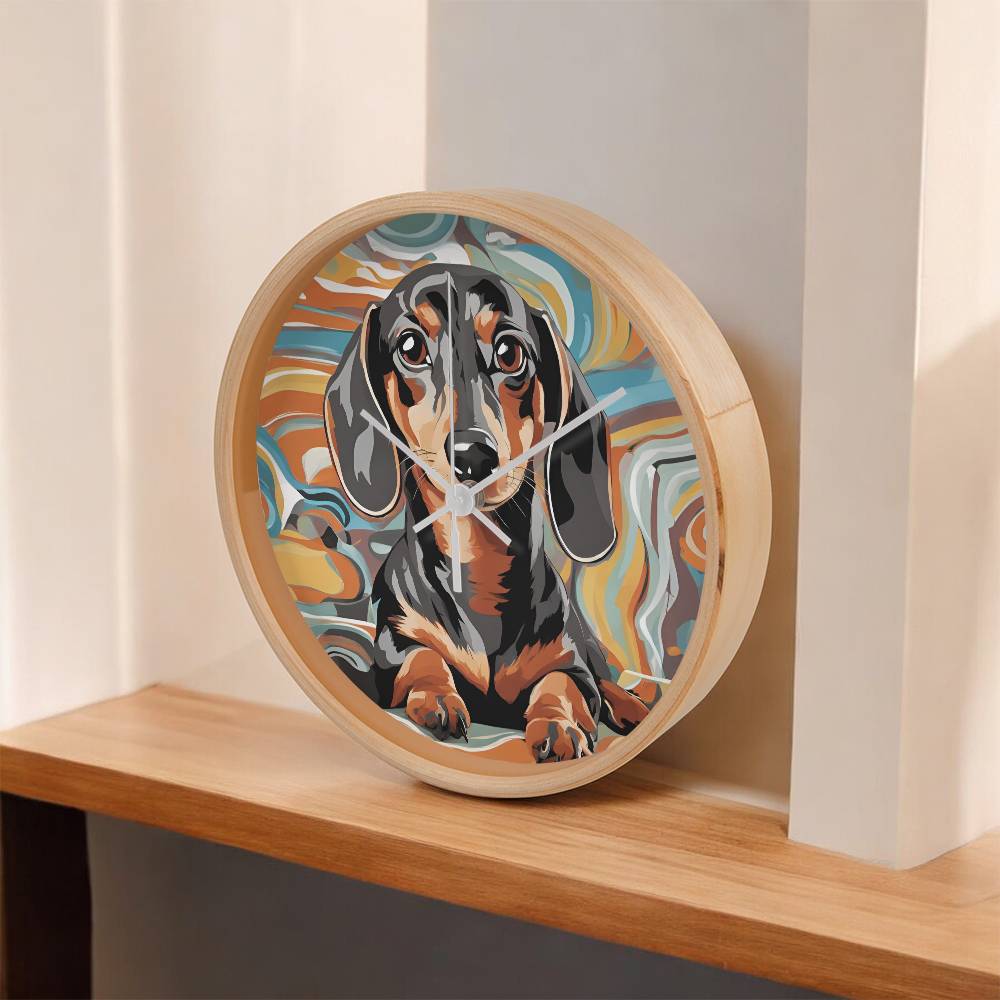 Dachshund Clock - Swirl