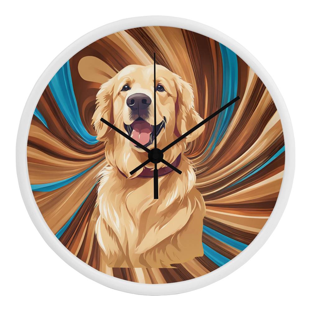 Golden Retriever Clock - Swirl